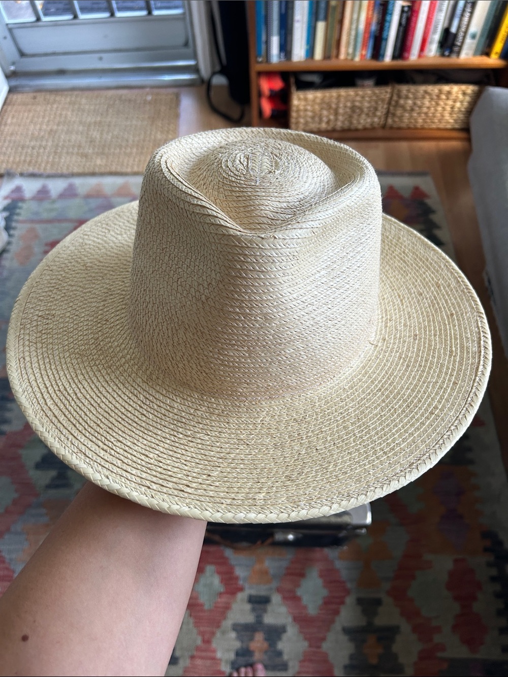 Natural Palm Leaf Fedora Hat - 3in brim